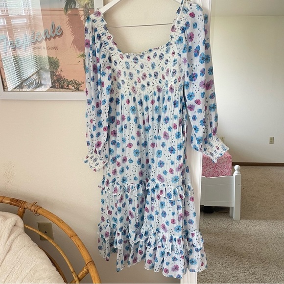 LoveShackFancy Miri Cotton Candy Floral Midi Dress - Picture 9 of 9